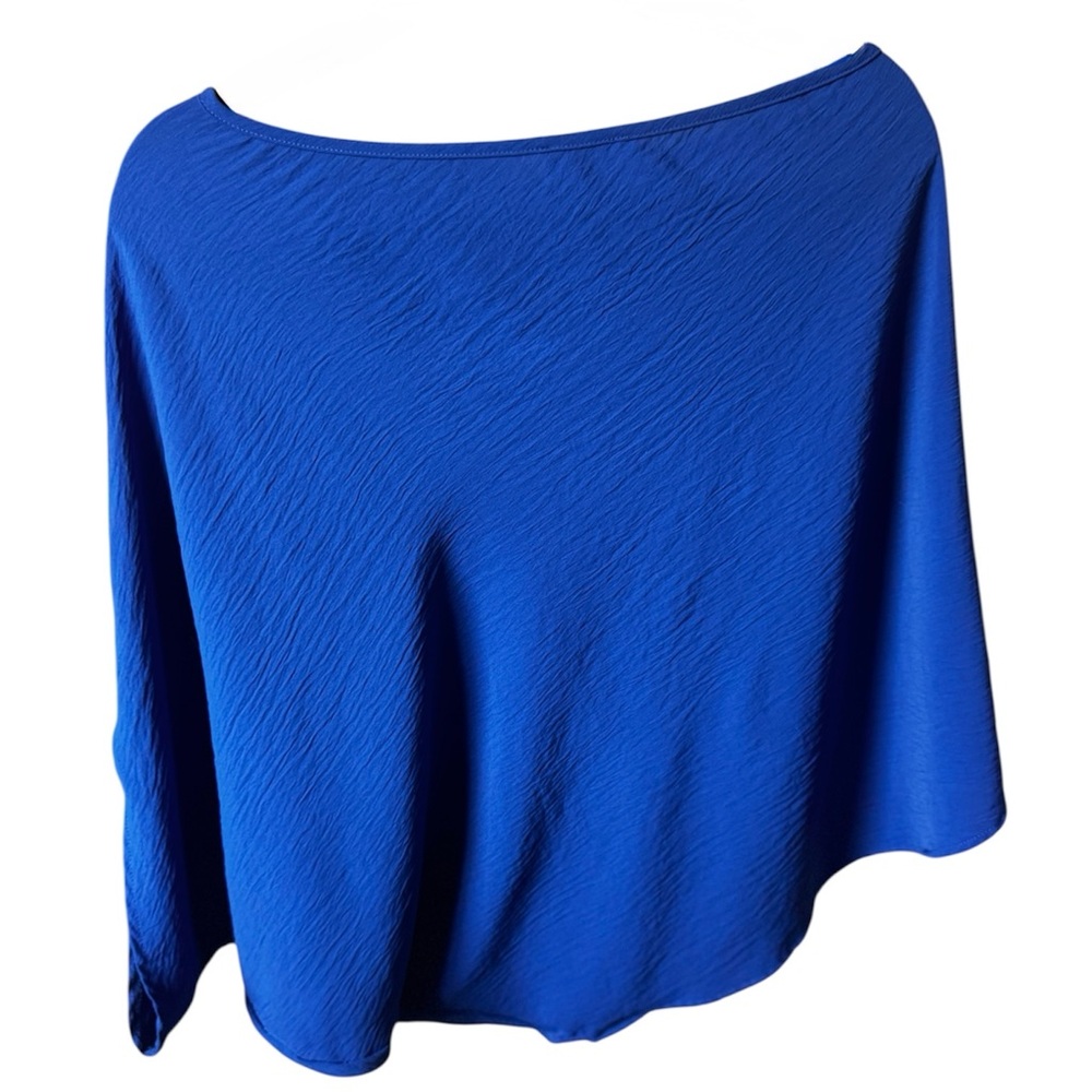 Pink Lily One-Shoulder Asymmetrical Blouse – Royal Blue – Size Small - Picture 2 of 4